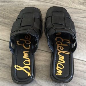 Sam Edelman Black Woven Slide Sandals